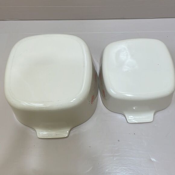 TWO CORNING WARE BAKING DISHES IN FOREVER YOURS HEARTS PATTERN - Picture 5 of 10